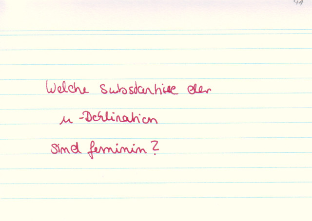 Welche Substantive der u-Deklination sind feminin?