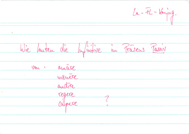 Wie lauten die Infinitive im Präsens Passiv von...
