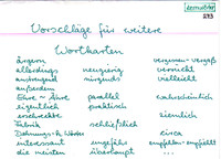 Vorschläge für weitere Wortkarten