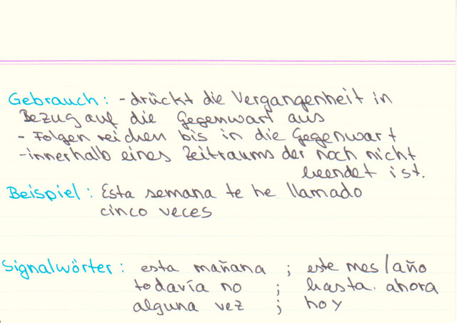 Was weißt du über den Gebrauch des perfectos?