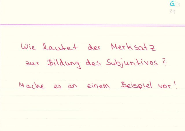 Wie lautet der Merksatz zur Bildung des Subjuntivos?