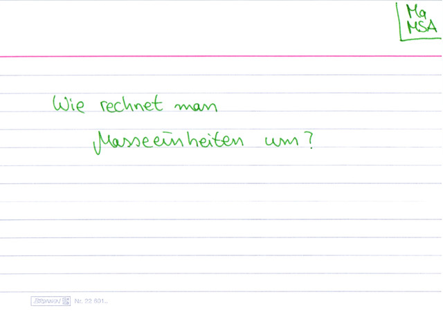 Wie rechnet man Masseeinheiten um?
