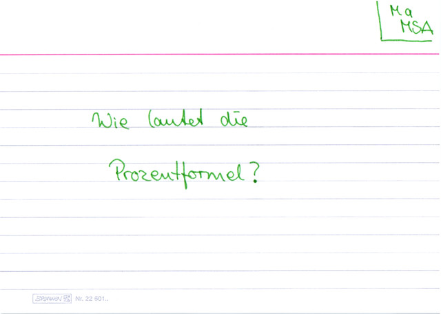 Wie lautet die Prozentformel?