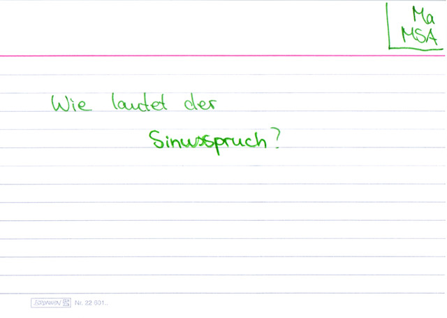 Wie lautet der Sinusspruch?