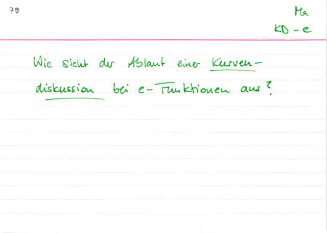 Übersicht Kurvendiskussion bei e-Funktionen