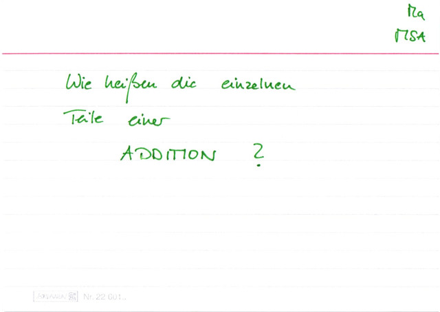 Teile einer Addition