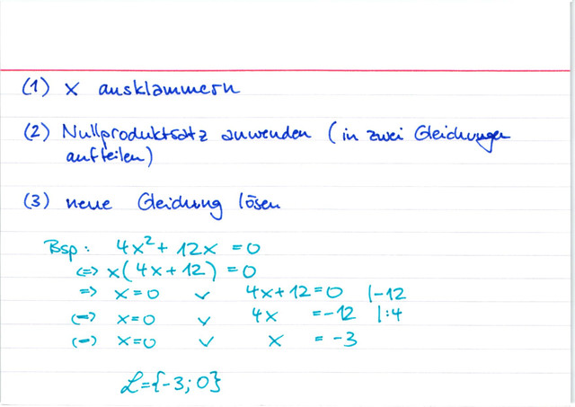 Quadratische Gleichungen ohne absolutes Glied