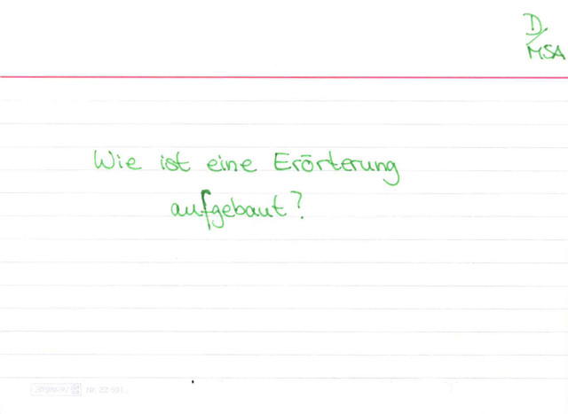 Wie ist eine Erörterung aufgebaut?
