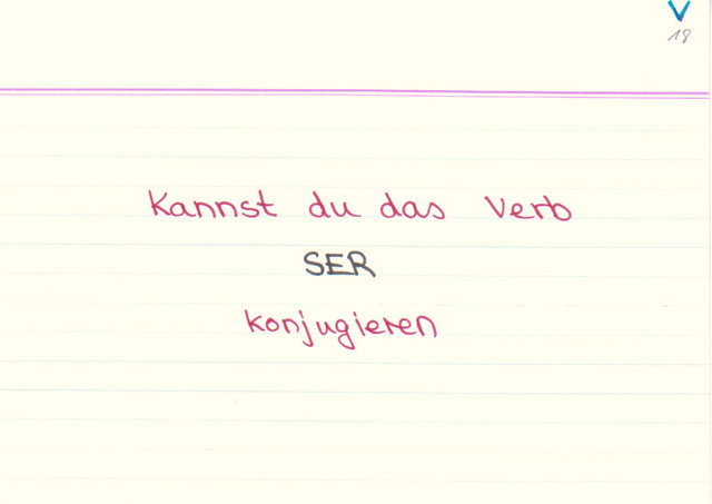 Kannst du das Verb "ser" konjugieren?