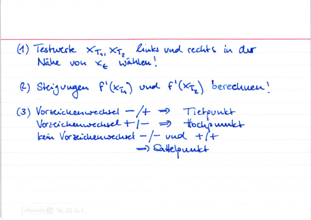 Extremalpunkte berechnen bei Nichterfüllung der hinreichenden Bedingung