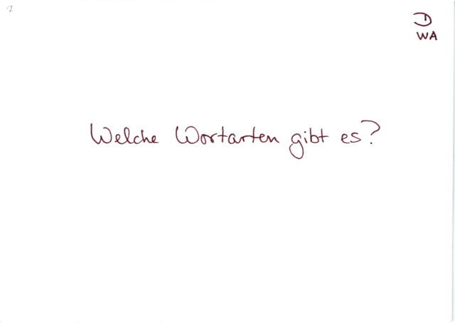 Welche Wortarten gibt es?