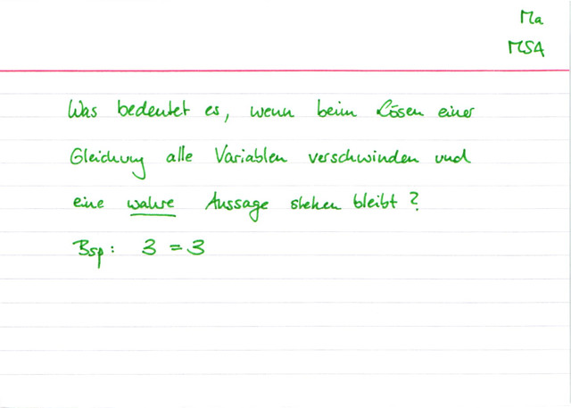 Gleichung ergibt wahre Aussage ohne Variablen