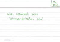 Wie wandelt man Volumeneinheiten um?