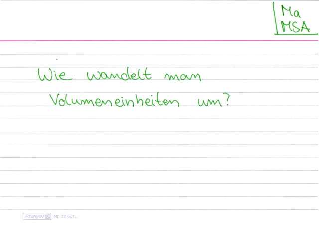 Wie wandelt man Volumeneinheiten um?