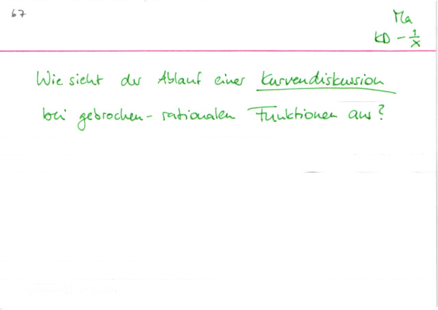 Übersicht Kurvendiskussion bei gebrochen-rationalen Funktionen