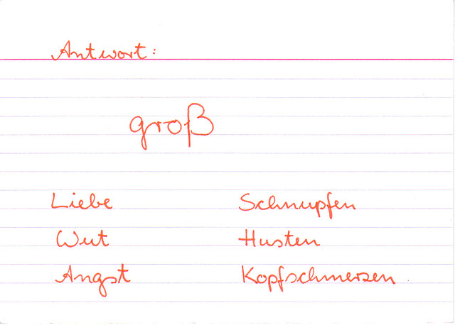 Wie schreibt man Gefühle und Krankheiten immer?