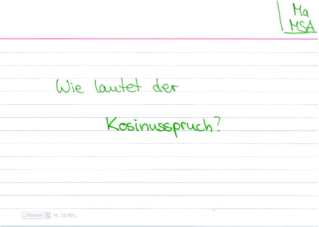 Wie lautet der Kosinusspruch?