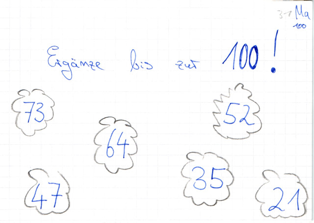 Zahlen zu 100 ergänzen