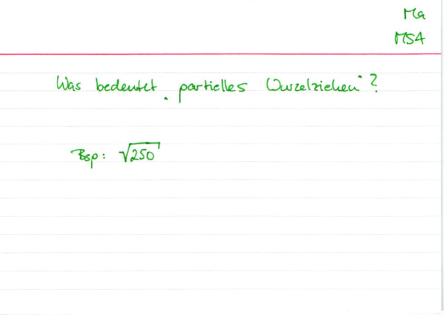 partielles Wurzelziehen