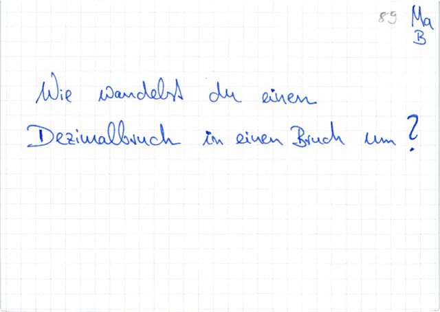 Dezimalbrüche in Brüche umwandeln