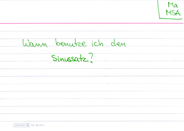 Wann benutze ich den Sinussatz?