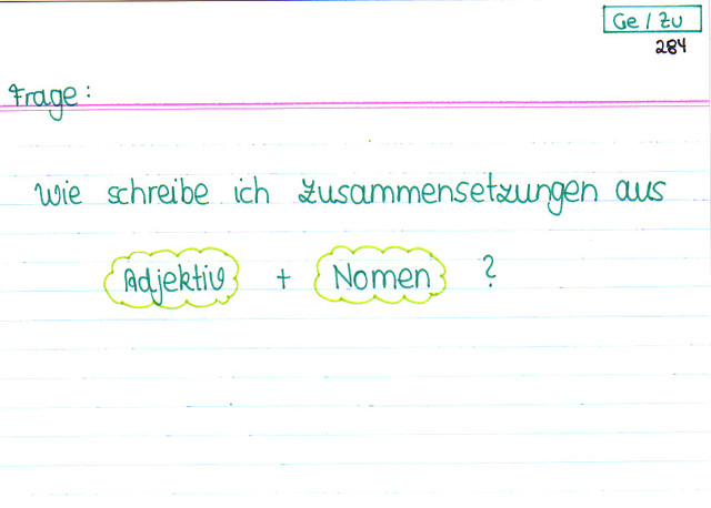 Wie schreibe ich Zusammensetzungen aus Nomen und Adjektiv?