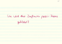 Wie wird der Infinitiv Passiv Präsens gebildet?