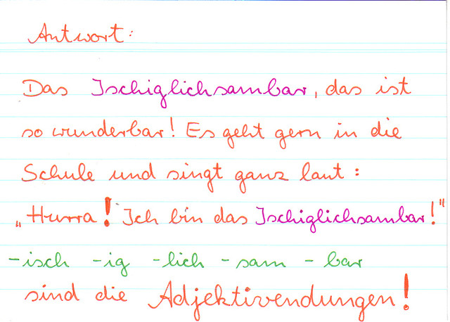 Lied zu Adjektivendungen