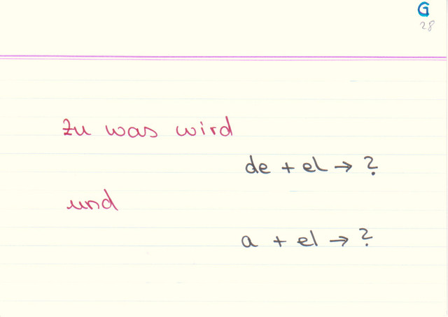 Zu was wird "de" + "el" und "a" + "el"?