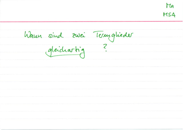 gleichartige Termglieder