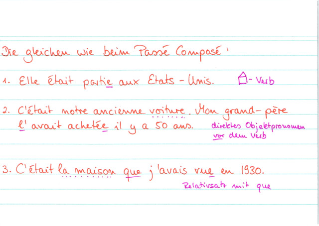 Was beachten bei plus-que-parfait