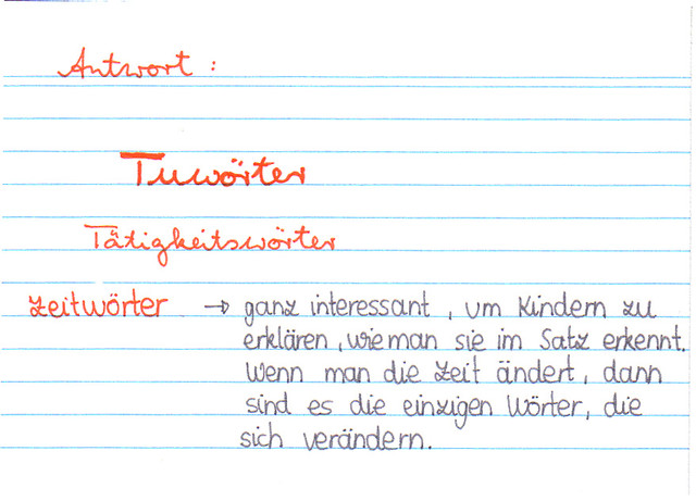 Wie heißen Verben auf Deutsch?