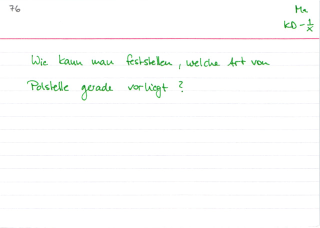 Gerade und ungerade Polstellen unterscheiden