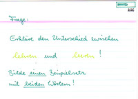 Erkläre den Unterschied zwischen lehren und leeren!
