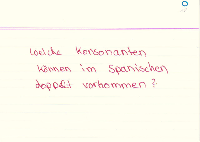 Welche Konsonanten können im Spanischen doppelt vorkommen?