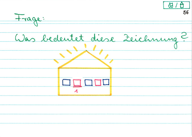 1. roter Buchstabe im goldenen Haus