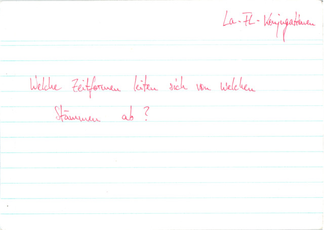 Welche Zeitformen leiten sich von welchen Stämmen ab?