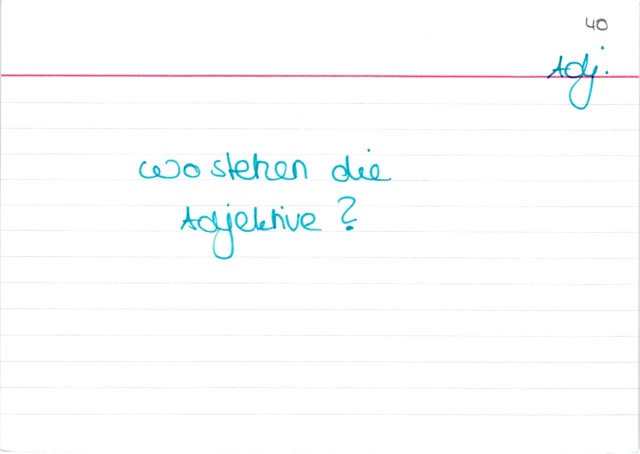 Stellung der Adjektive