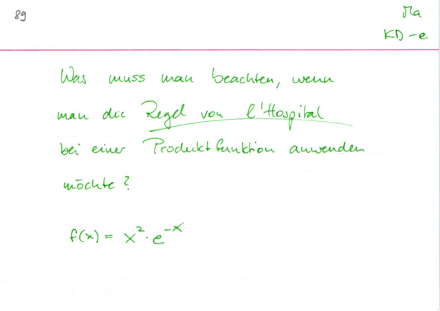 Regel von l'Hospital bei Produktfunktionen anwenden