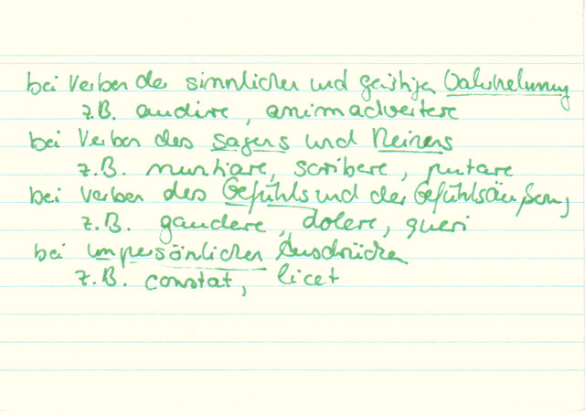 Wann kann man im Lateinischen einen A.c.l. erwarten?