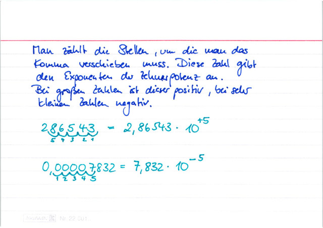Dezimalschreibweise in wissenschaftliche Schreibweise umwandeln