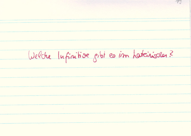 Welche Infinitive gibt es im Lateinischen?