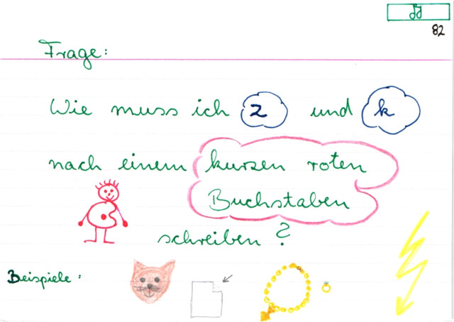 z und k nach kurzem Buchstaben