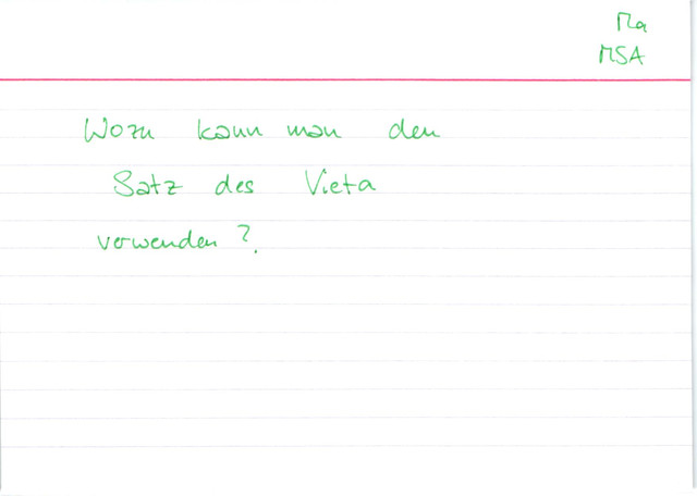 Satz des Vieta verwenden