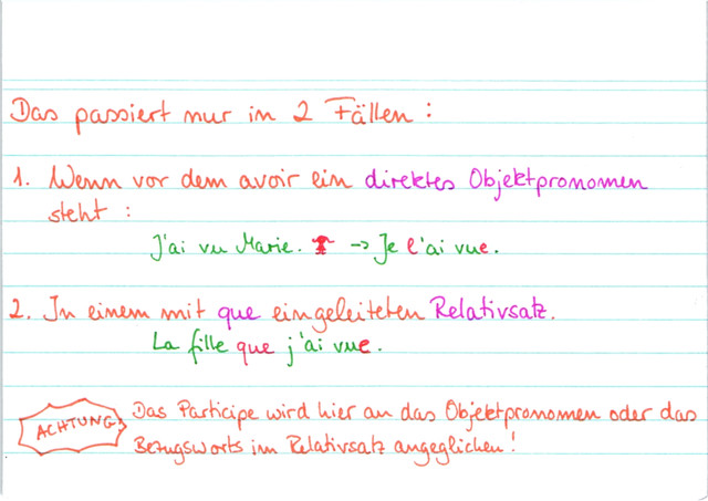Besonderheit Passé Composé mit avoir