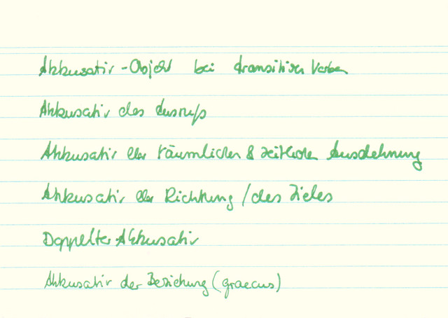 Welche Akkusativ-Funktionen gibt es?