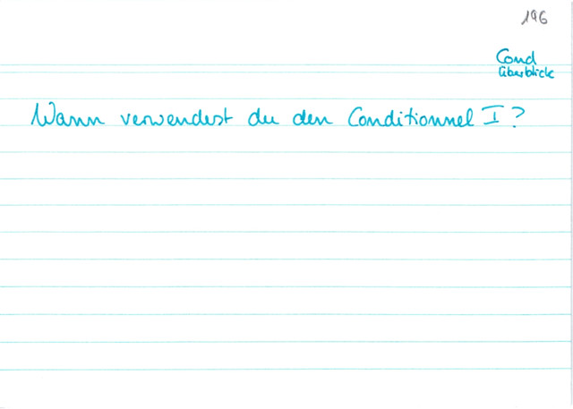 Verwendung Conditionnel I