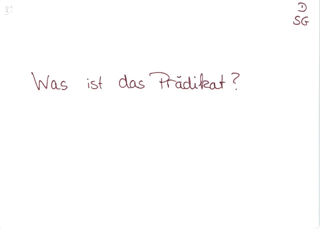 Was ist das Prädikat?