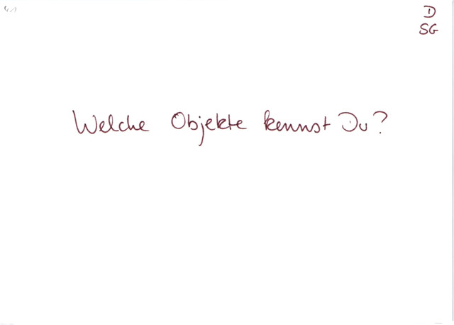 Welche Objekte kennt du?