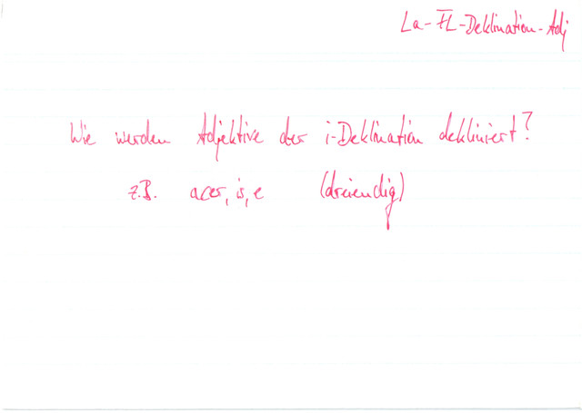 Wie werden Adjektive der i-Deklination dekliniert?